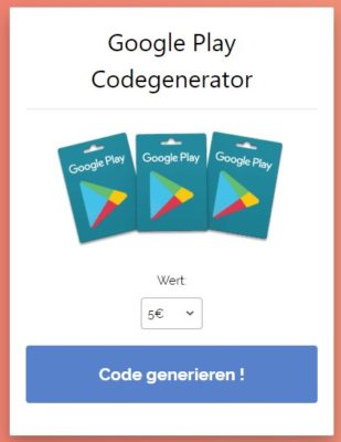 Play 5€ gutschein google Kostenlose Geschenkkarten