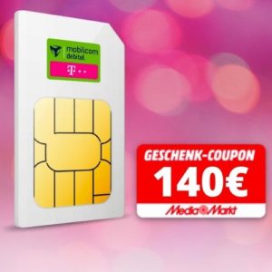 📶 Telekom-Netz: 10GB LTE Datentarif für 9,99€/Monat + 140€ MediaMarkt-Coupon