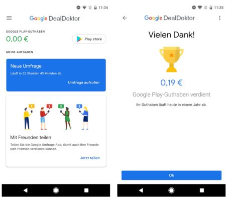 Google Umfrage App