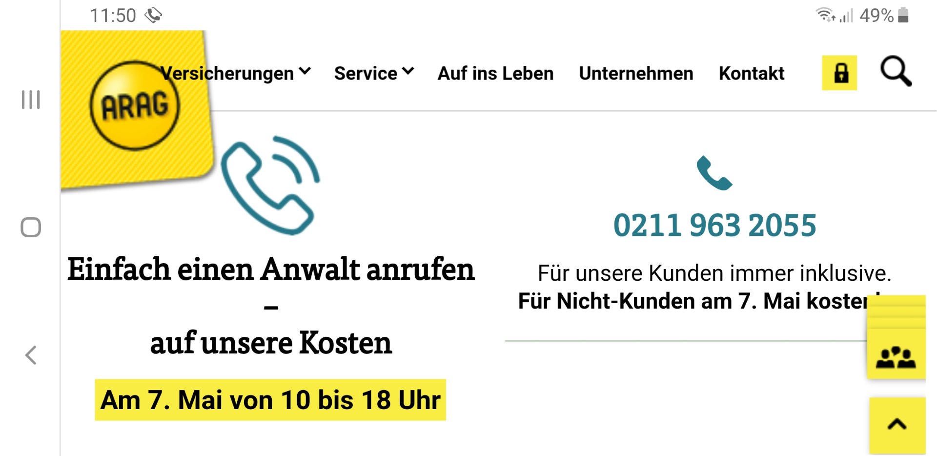 KOSTENLOSE Rechtsberatung durch Anwälte der ARAG am 07.05.20