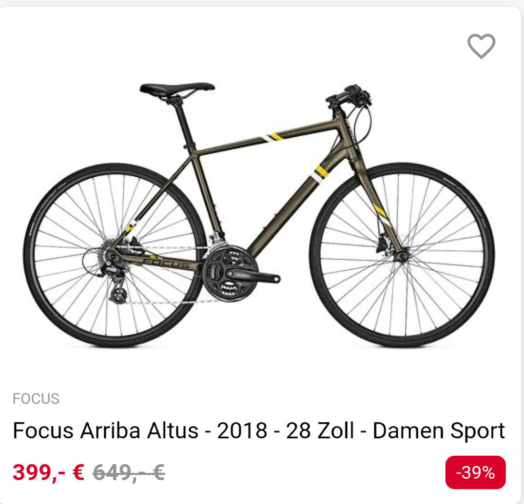 Focus Arriba Altus 2018 28 Zoll Damen Sport Fahrrad