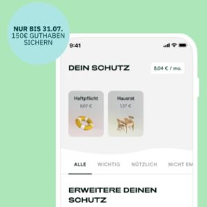 *GRATIS versichern!* Bis zu 150€ App-Guthaben für getsafe (Haftpflicht, Hausrat, Rechtsschutz & Co)