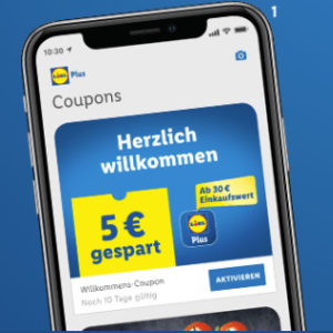 5€ Lidl Willkommens-Gutschein mit &#034;Lidl Plus&#034; App ab 30€ Einkaufswert