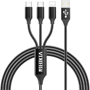 NIKIBIA 3 in 1 Ladekabel mit USB-C, Lightning und Micro-USB für 2,99€