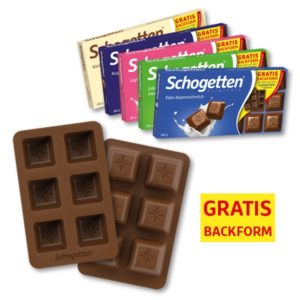 Gratis Backform - beim Kauf von 5 x Schogetten
