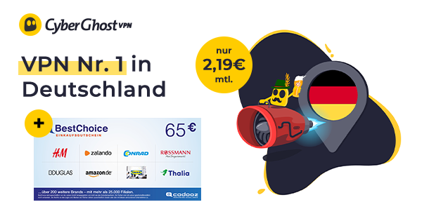 Cyberghost VPN (65€ Bonus)