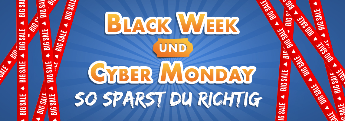 Black Week und Cyber Monday Banner - so sparst du richtig