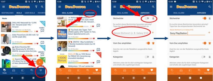 DealAlarm aktivieren