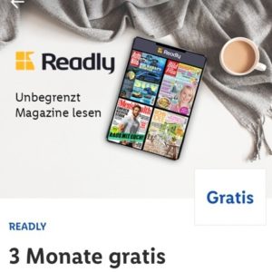 Readly 3 Monate kostenlos testen über Lidl Plus App