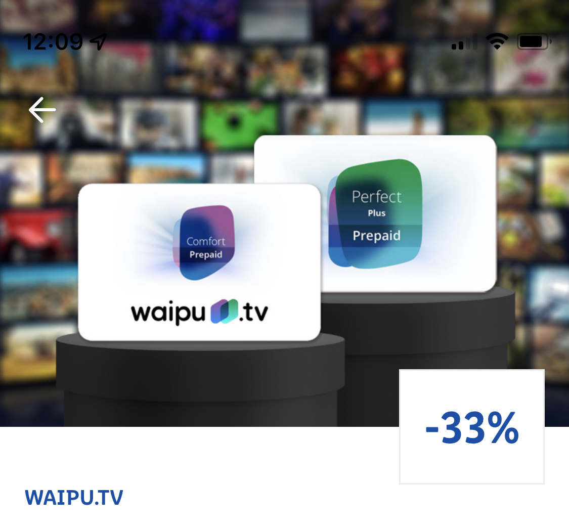 33% Rabatt auf alle waipu.tv Guthabenkarten bei Penny