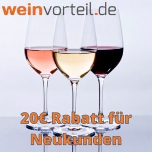 Weinvorteil: 20€ Gutschein für die erste Bestellung (60€ Mindestbestellwert)