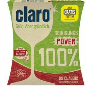 [GzG] claro 100% classic Geschirrspültabs testen - 25 Stk. Packung
