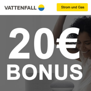Vattenfall Strom + 20€ Bonus + gratis Google/SONOS Prämie