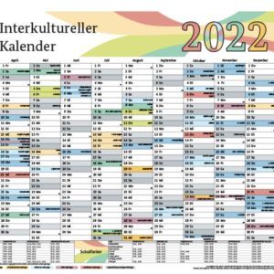 GRATIS Interkultureller Kalender 2022 vom BAMF (DIN A1 und DIN A3)