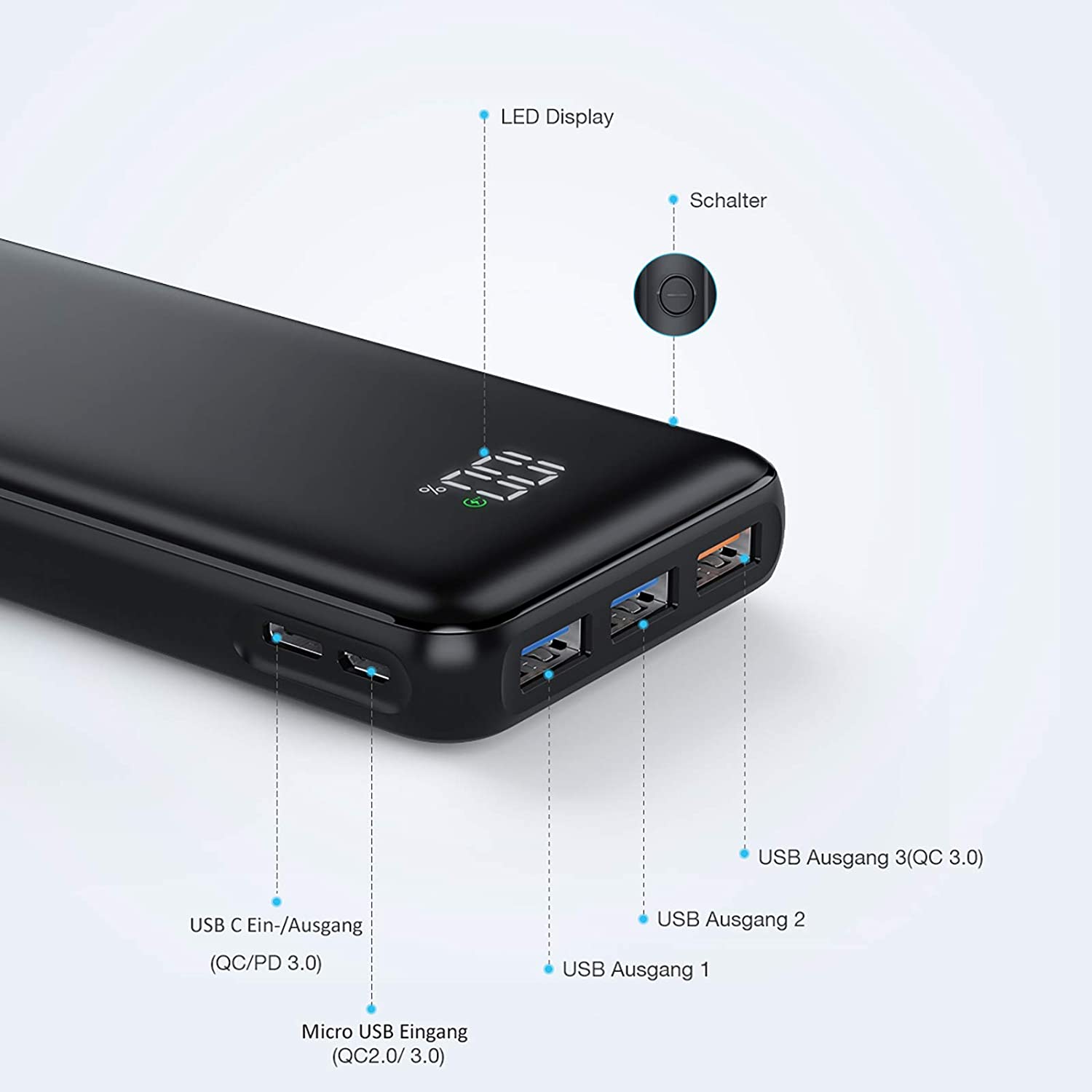 🔋 Charmast Powerbank mit 23800 mAh für 16,99€ (statt 25€) 4 Ports / Quick Charge 3.0 / 18W