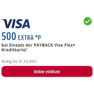500 Paybackpunkte für Einkauf mit Payback VISA Flex Kreditkarte ab 50€ Umsatz