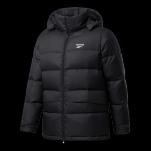 Reebok Daunenjacke Core Mid Down mit Kapuze in schwarz für nur 59,95€
