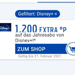1200 Payback Punkte für Disney&#043; Jahresabo