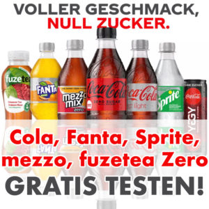 GRATIS 🥤 Zuckerfrei-Probierwochen - Coca Cola, Fanta, Sprite, mezzo mix & fuzetea