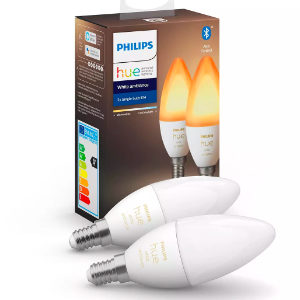 🕯 Philips Hue White E14 LED Kerzen Doppelpack für 27,69€ (statt 38€)