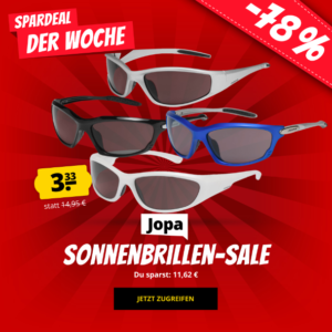 😎 Jopa Sonnenbrillen in 18 verschiedenen Designs für 3,33€