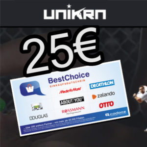 Unikrn Sportwetten: Für 25€ einsetzen + 25€ BestChoice-Gutschein kassieren (Neukunden)
