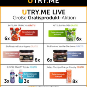 6x Gratisartikel zu einer utryme Bestellung