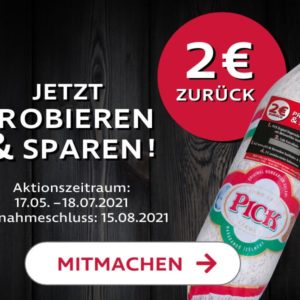 2€ Cashback für PICK Original Ungarische Salami 400 g mit Aktionssticker