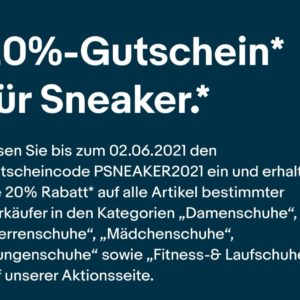 Ebay: 20%-Gutschein* für Sneaker - bis 30. Juni 2mal einlösbar