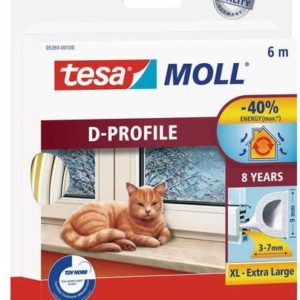 tesa moll D-Profil Gummi Fenster und Türdichtung weiss 6m für 2,62€ (statt 8€)