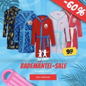 🏊‍♀️ Bademäntel für Kinder für 9,99€ (zzgl. Versand) - Feuerwehrmann Sam, Paw Patrol, Die Eiskönigin