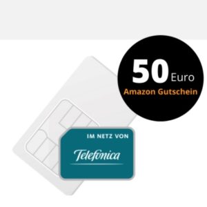 Mtl. kündbare 20GB LTE o2 Allnet für mtl. 16,99€ + 50€ Amazon-GS + kostenlose AMEX mit 35€ Startguthaben