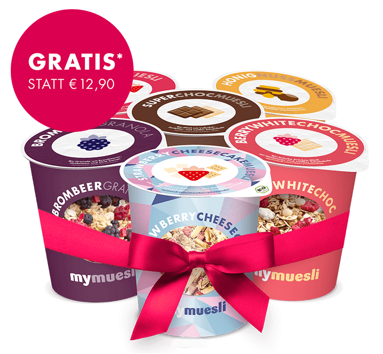 GRATIS mymuesli Probierpaket (statt €12,90) erhalten ab 10€ Einkauf