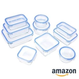 🥗 AmazonBasics: 10 Glasbehälter mit Deckel für Lebensmittel für 31,81€ - 3,18€ pro Dose (4,49€ bei IKEA)