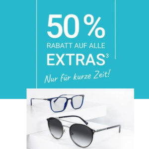 🤓 Brille24: 50% auf alle Extras für Brillen