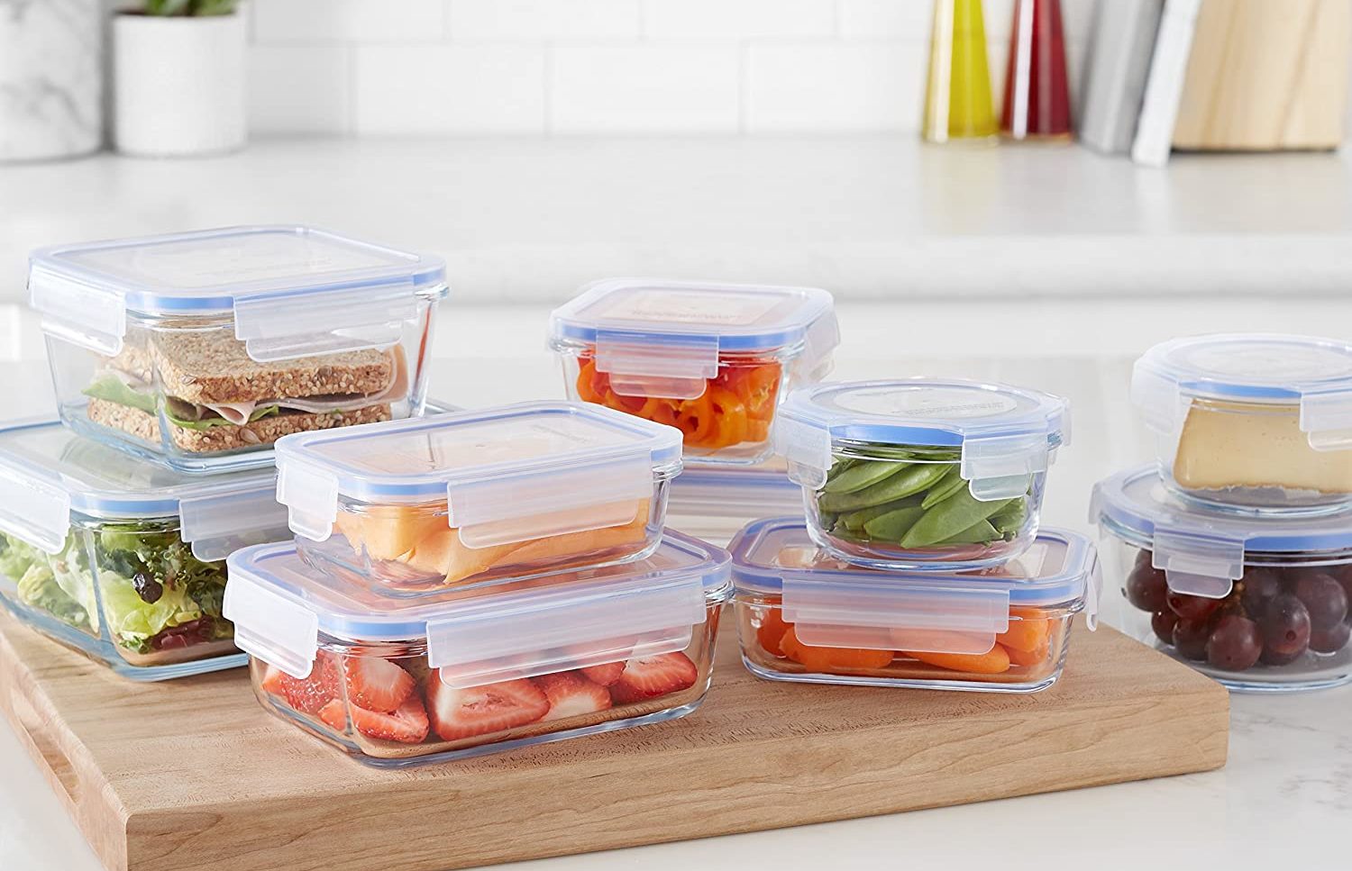 🥗 AmazonBasics: 10 Glasbehälter mit Deckel für Lebensmittel für 31,81 ...