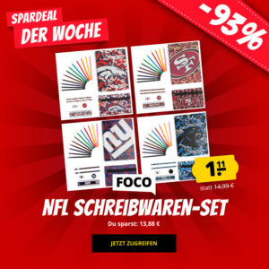 🏈 NFL Schreibwaren Set für 1,11€ (zzgl. Versand) - Cowboys, Seahawks, Patriots, Packers, Steelers uvm.
