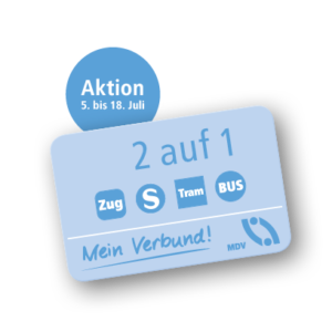 "*2 auf 1-Ticket*"-Aktion im Gebiet des Mitteldeutschen Verkehrsverbundes (MDV) bis 18.07.21 -regional-