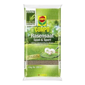 🌱 COMPO Rasensaat Spiel und Sport 4 Kilo für 200 qm für 21,88€ (statt 34€)