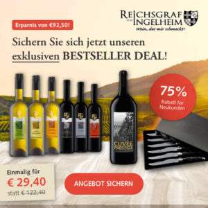 🍷 7 Flaschen Wein + 6 Steakmesser + Magnumflasche Rotwein für 34,85€ - nur Neukunden