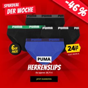 🩲 6x PUMA Basic Brief Herren Slip ab 24,24€ zzgl. Versand (statt 30€)