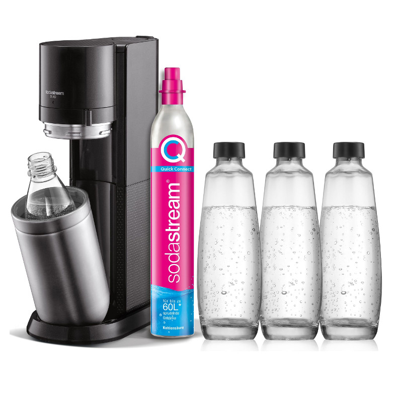 SodaStream Duo mit Zylinder, 3 Glasflaschen & 1 Kunststoffflasche ab 101,99€ (statt 129