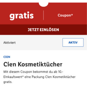 Gratis Cien Kosmetiktücher bei Lidl ab10€ Einkaufswert