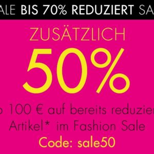 ⏰ endet! Galeria: 50% Extra-Rabatt auf den Fashion-Sale (100€ Einkauf)