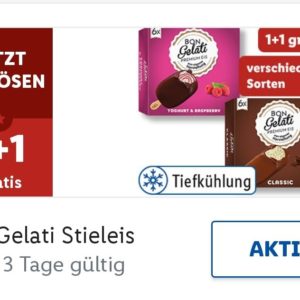 Zwei Packungen Stieleis bei Lidl zum Preis von einem