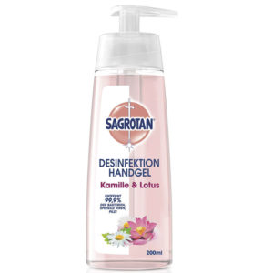 Sagrotan Hand-Desinfektionsgel Kamille &amp; Lotus 200ml für 2,76€ - Reisegröße 50ml für 1,12€