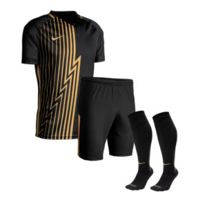 ⚽ Nike Trikotset: Trikot, Shorts &amp; Stutzen in schwarz/gold für 31,95€