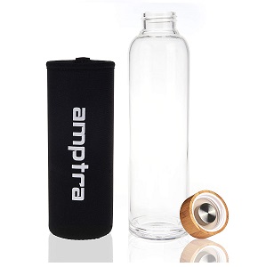 *Doppelpack* amptra 550ml Trinkflaschen aus Glas inkl. Neoprenhüllen in grau & schwarz für 9,99€ (statt 22€)