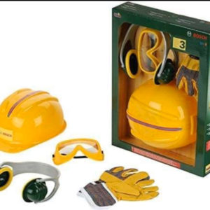 Theo Klein 8537 Bosch Bauarbeiter Zubehör-Set [Arbeitshandschuhe, Brille, Ohrenschützer und Helm, für Kinder (Amazon Prime)