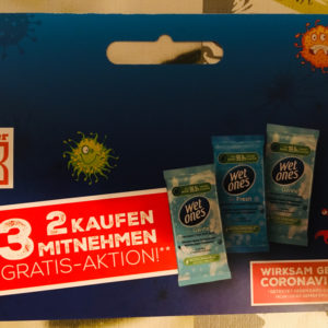 2&#043;1 Aktion wet ones antivirale Feuchttücher gegen Corona